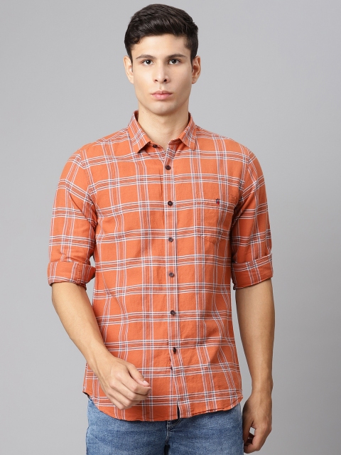 

Louis Philippe Sport Men Orange Slim Fit Checked Casual Shirt