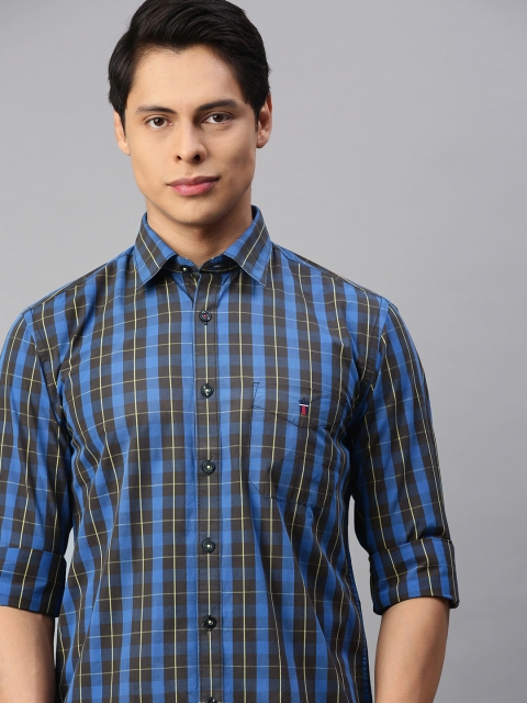 

Louis Philippe Sport Men Blue Slim Fit Tartan Checks Checked Casual Shirt