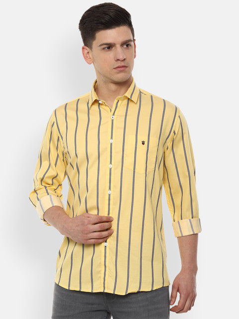 

Louis Philippe Sport Men Yellow Slim Fit Striped Casual Shirt