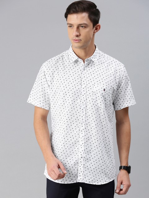 

Louis Philippe Sport Men White & Black Printed Slim Fit Casual Shirt