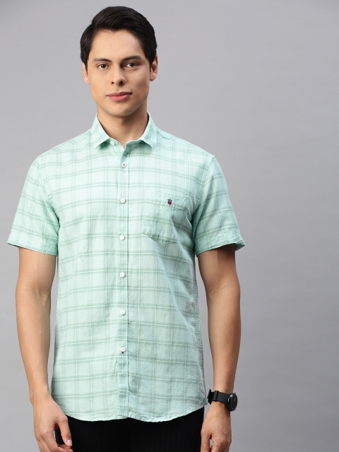 

Louis Philippe Sport Men Green Slim Fit Tartan Checks Checked Casual Shirt