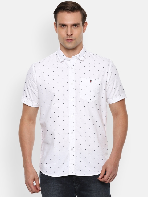 

Louis Philippe Jeans Men White Slim Fit Printed Cotton Casual Shirt