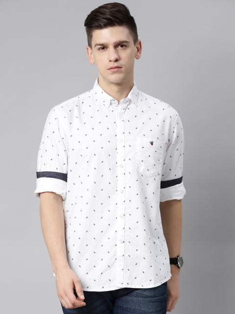 

Louis Philippe Jeans Men White Slim Fit Printed Casual Shirt