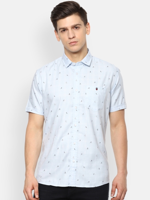 

Louis Philippe Jeans Men Blue Solid Slim Fit Casual Shirt