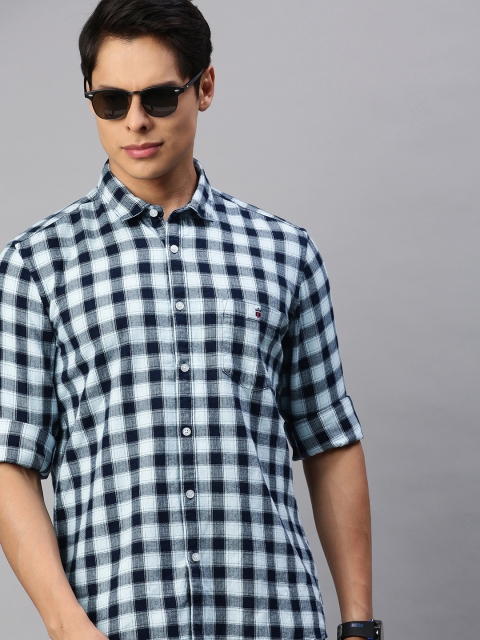 

Louis Philippe Jeans Men White Slim Fit Checked Casual Shirt
