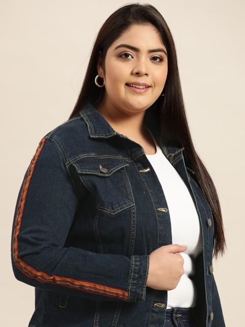 

Sztori Women Plus Size Navy Blue Denim Jacket