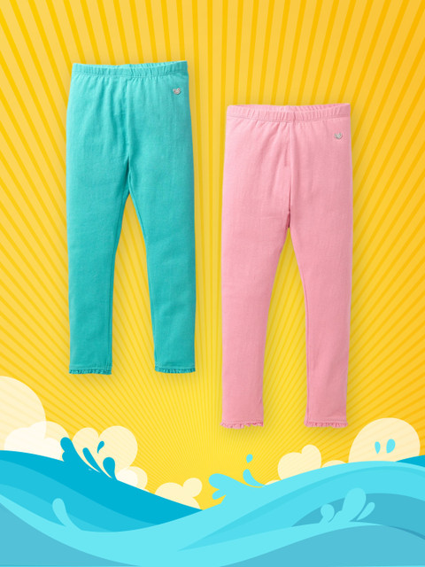 

Ed-a-Mamma Girls Pink & Teal Pack of 2 Sustainable Leggings