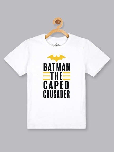 

Kids Ville Boys White Batman Printed Cotton T-shirt