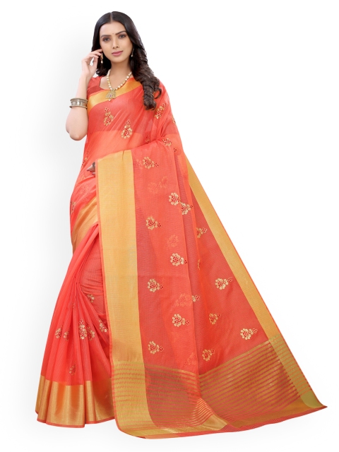 

KALINI Pink Embroidered Saree