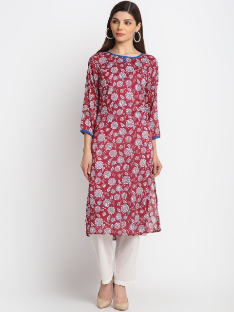 

REME Women Maroon Floral Printed Floral Kurta