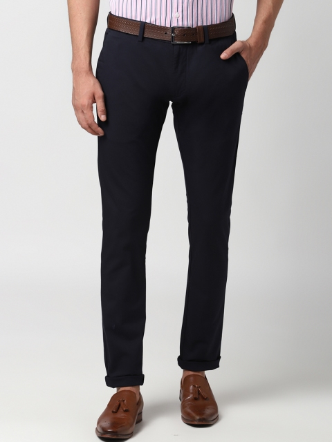 

Peter England Casuals Men Navy Blue Regular Trousers