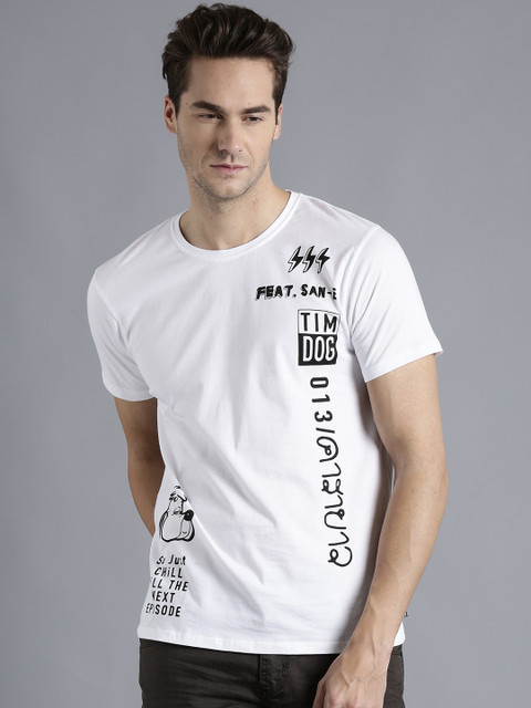 

Kook N Keech Men White Printed Round Neck T-shirt