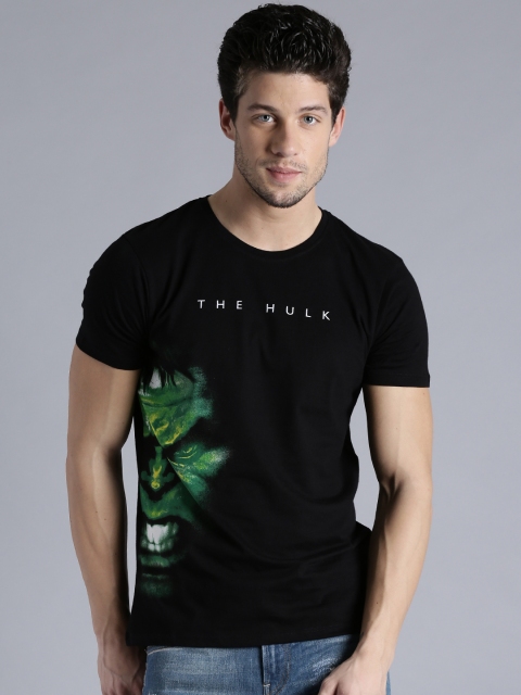 

Kook N Keech Marvel Men Black Printed Round Neck Pure Cotton T-shirt