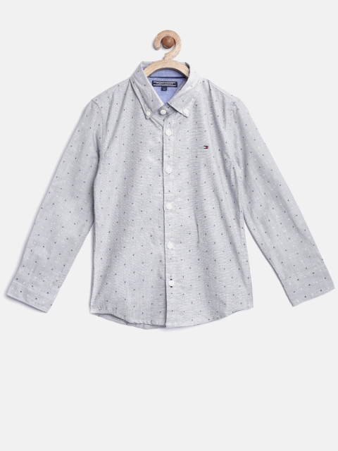 

Tommy Hilfiger Boys Grey Printed Custom Fit Shirt