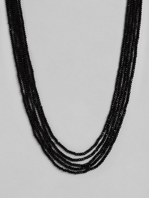 

Peora Black Long Multi String Necklace