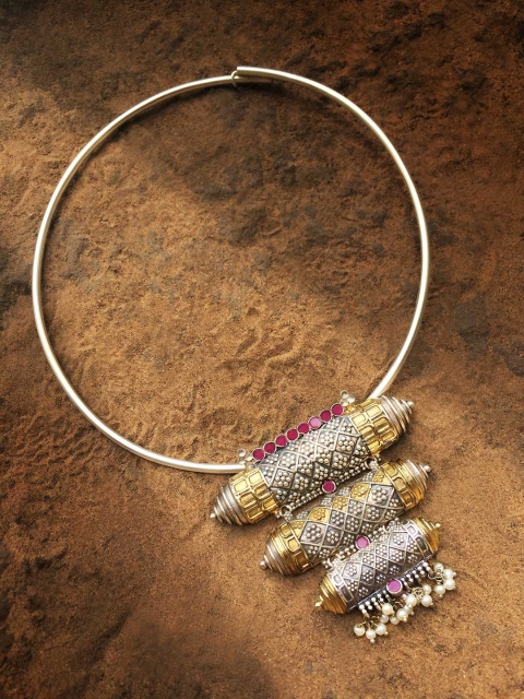 

Peora Gold & Silver-Toned Choker Necklace