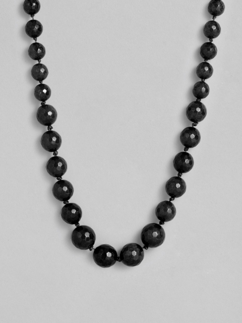 

Peora Gold-Plated & Black Handcrafted Beaded Brass Necklace