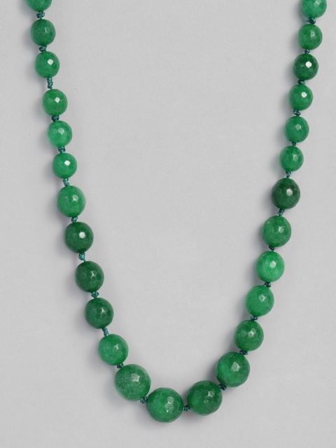 

Peora Green & Gold-Plated Handcrafted Beaded Brass Necklace