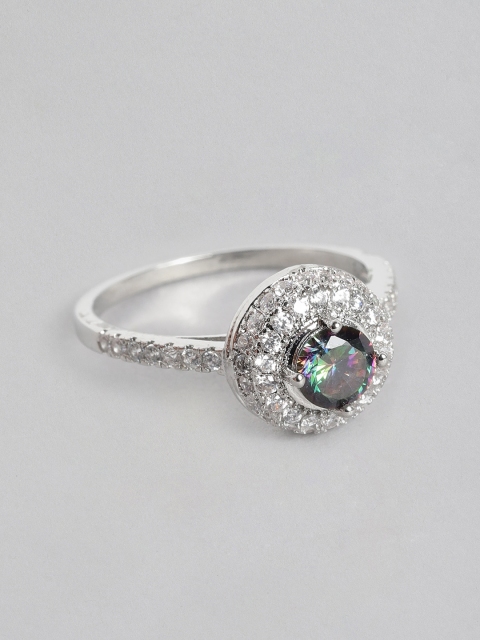 

Peora Silver-Toned Cubic Zirconia Wedding Anniversary Finger Ring (US 6)
