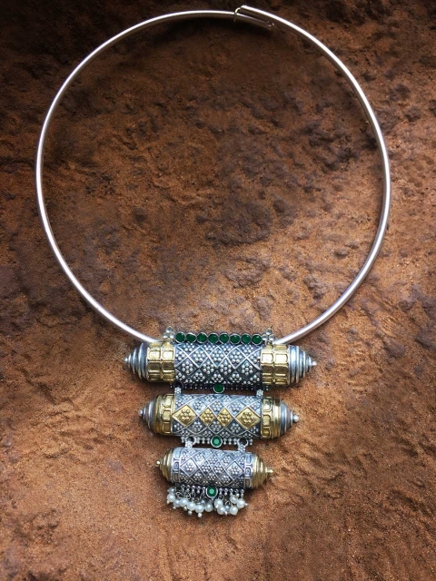 

Peora Oxidised Silver Plated Choker Necklace