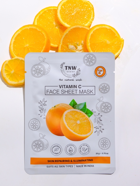 

TNW The Natural Wash Vitamin C Face Sheet Mask 20 Gm, Orange