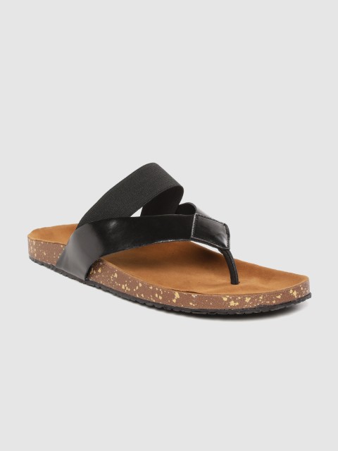 

Roadster Men Black Solid Comfort Sandals