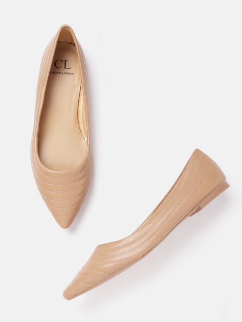 

Carlton London Women Beige Quilted Ballerinas