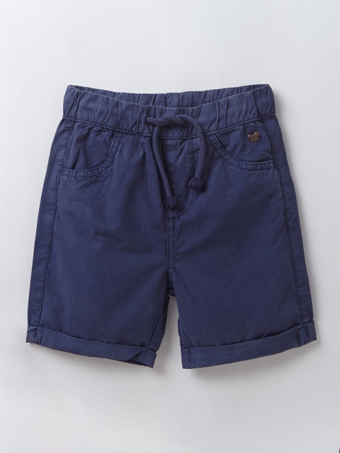 

Ed-a-Mamma Boys Navy Blue Solid Regular Fit Regular Sustainable Shorts