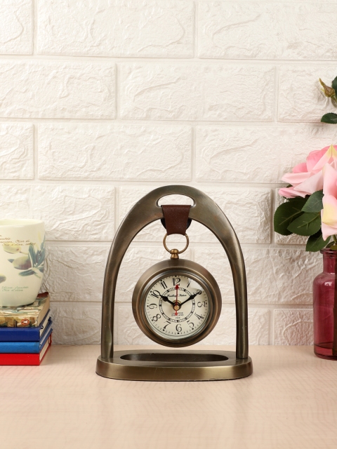 

EXIM DECOR Gold & White Vintage Table Clock