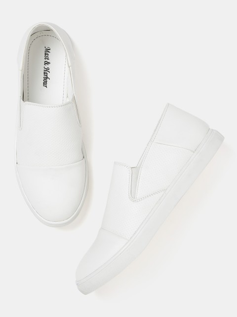 

Mast & Harbour Men White Textured Regular Slip On Sneakers