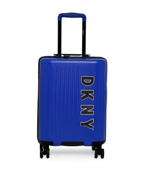 

DKNY Blue Textured BLAZE HS Hard-Sided Medium Trolley Suitcase