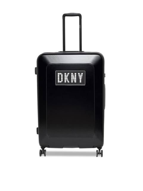 

Unisex Black Textured UNLIMITED Hard-Sided Large Trolley Suitcase