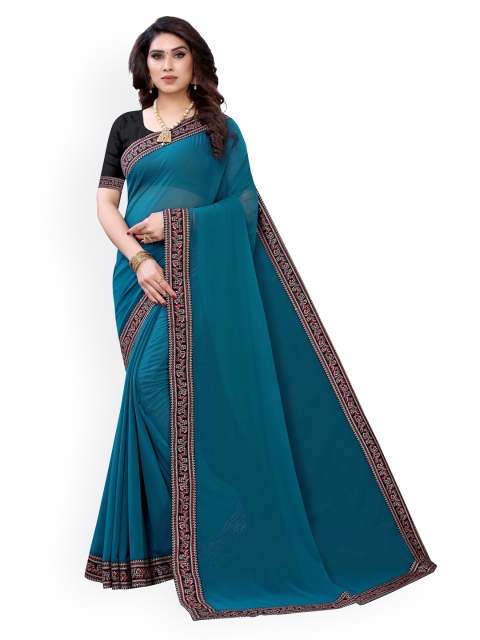 

KALINI Teal Blue Pure Georgette Saree