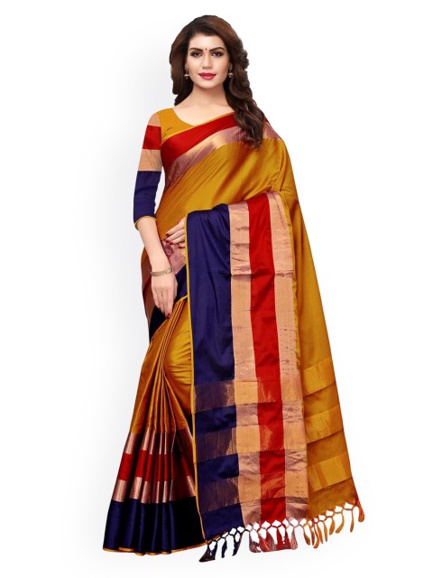 

KALINI Yellow & Blue Poly Silk Banarasi Saree