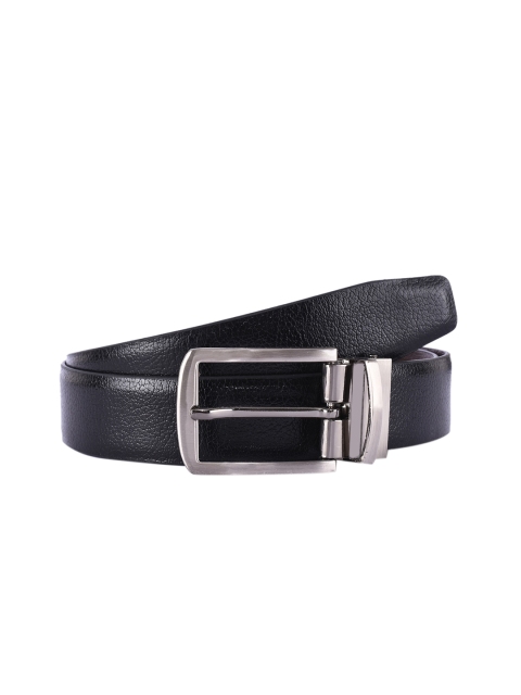 

BuckleUp Men Black & Brown Textured Reversible Leather Belt