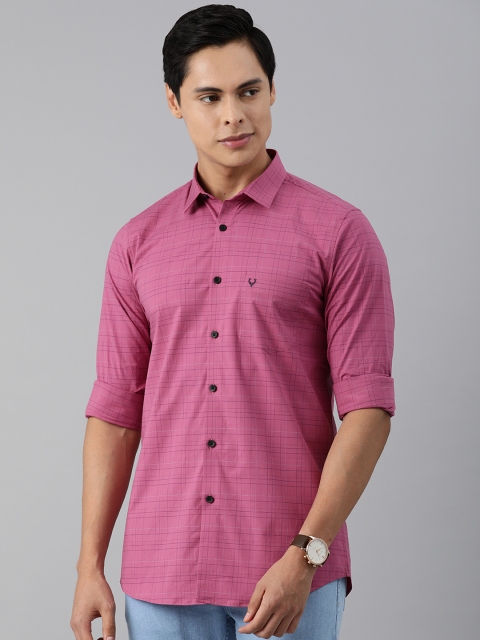 

Allen Solly Men Pink & Black Slim Fit Checked Casual Shirt