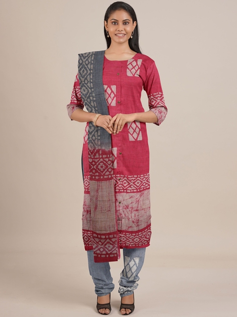 

Pothys Women Pink Unstiched Chudithar Material