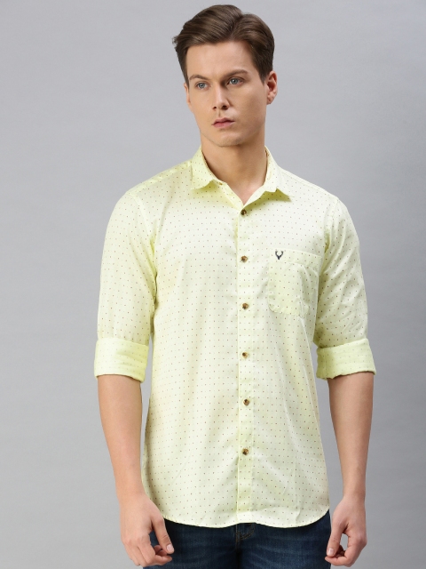 

Allen Solly Men Yellow & Brown Sport Fit Printed Casual Shirt