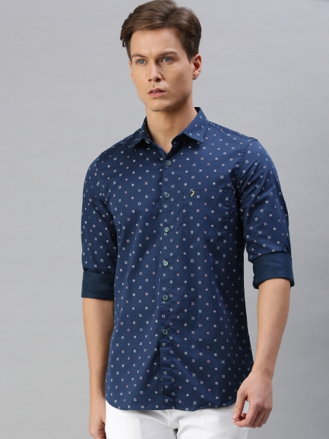 

Allen Solly Men Navy Blue & Red Modern Fit Printed Casual Shirt