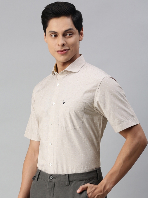 

Allen Solly Men Beige Sport Fit Self Design Smart Casual Shirt