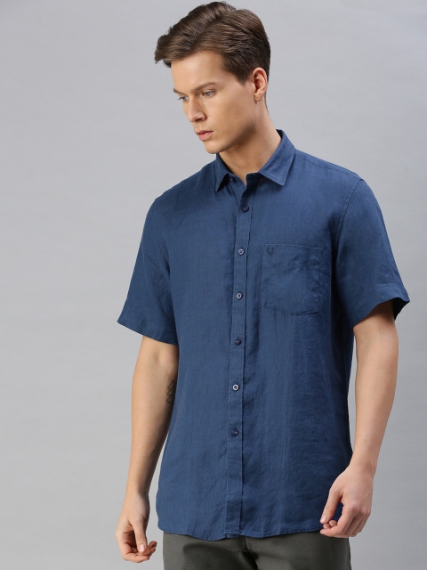 

Allen Solly Men Blue Sport Fit Casual Linen Shirt