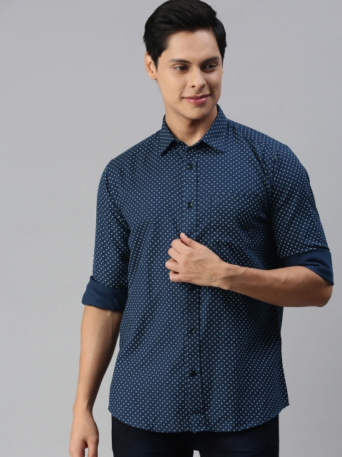 

Allen Solly Men Navy Blue Sport Fit Printed Casual Shirt