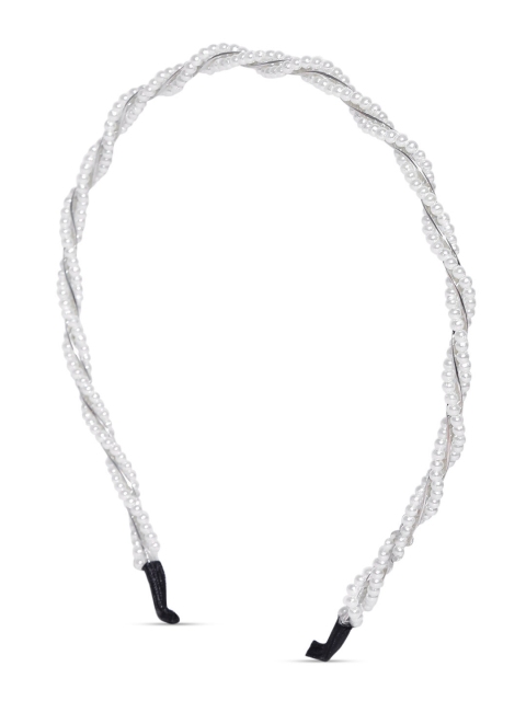 

ToniQ Off-White & Silver-Toned Beaded Hairband