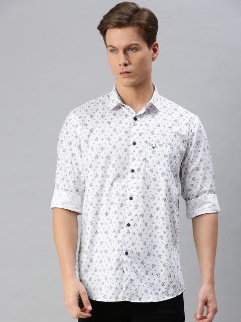 

Allen Solly Men White & Blue Sport Fit Floral Printed Casual Shirt