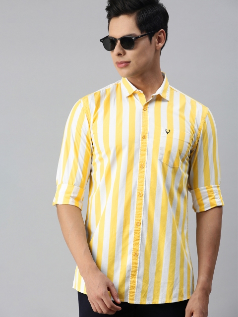 

Allen Solly Men Yellow Custom Slim Fit Striped Casual Shirt