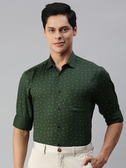 

Allen Solly Men Green Printed Sport Fit Casual Shirt
