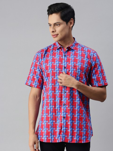 

Allen Solly Men Red & Blue Checked Casual Shirt