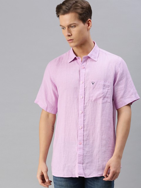 

Allen Solly Men Pink Sport Fit Casual Linen Shirt