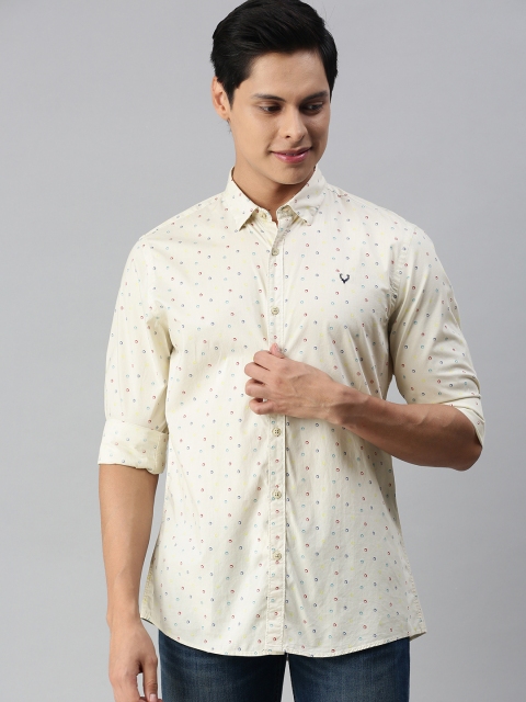 

Allen Solly Men Off White Custom Printed Casual Shirt