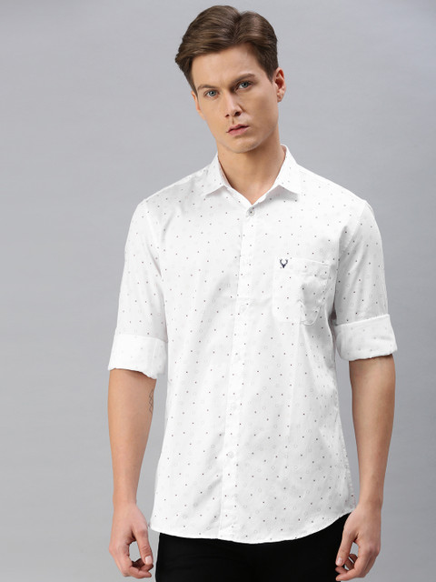 

Allen Solly Men White & Maroon Sport Fit Printed Casual Shirt
